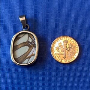 Butterfly Wing 🦋 Pendant, Sterling Silver Pendant with a Real Butterfly Wing